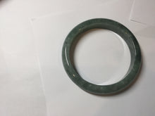 Load image into Gallery viewer, 61.2mm certified type A 100% Natural oily dark green gray black with flying snow Jadeite jade bangle PC208-7672
