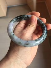 Load image into Gallery viewer, 60.2mm Certified Type A 100% Natural dark green/purple/gray Snowy Pine Mountain Jadeite Jade bangle PF30-1208
