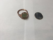 Load image into Gallery viewer, 100% Natural light green gray nephrite cabochon Jade ring (adjustable size) HE112
