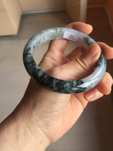 Load image into Gallery viewer, 60.2mm Certified Type A 100% Natural dark green/purple/gray Snowy Pine Mountain Jadeite Jade bangle PF30-1208
