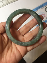 Load image into Gallery viewer, 61.2mm certified type A 100% Natural oily dark green gray black with flying snow Jadeite jade bangle PC208-7672
