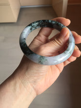 Load image into Gallery viewer, 60.2mm Certified Type A 100% Natural dark green/purple/gray Snowy Pine Mountain Jadeite Jade bangle PF30-1208

