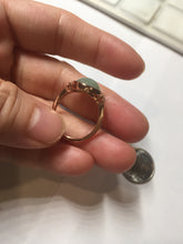Load image into Gallery viewer, 100% Natural light green gray nephrite cabochon Jade ring (adjustable size) HE112
