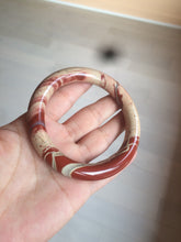 Load image into Gallery viewer, 61mm 100% natural red/pink/ round cut red jasper stone bangle CB73
