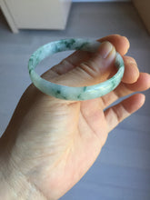 Load image into Gallery viewer, 51mm Certified Type A 100% Natural icy watery light green with green floating flowers thin Jadeite Jade bangle PJ56-1886
