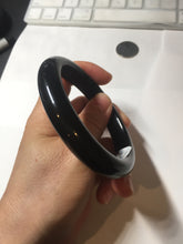 Load image into Gallery viewer, 62mm 100% Natural dark green/black meteorite Stellar Night sky nephrite bangle HT120-1016
