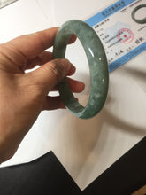 Load image into Gallery viewer, 61.2mm certified type A 100% Natural oily dark green gray black with flying snow Jadeite jade bangle PC208-7672
