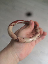 Load image into Gallery viewer, 61mm 100% natural red/pink/ round cut red jasper stone bangle CB73
