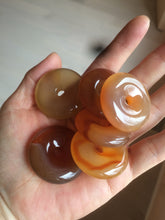 Load image into Gallery viewer, 33-34mm 100% natural icy clear red/yellow agate safety guardian donut add-on item SY26
