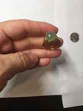 Load image into Gallery viewer, 100% Natural light green gray nephrite cabochon Jade ring (adjustable size) HE113
