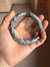 Load image into Gallery viewer, 60.2mm Certified Type A 100% Natural dark green/purple/gray Snowy Pine Mountain Jadeite Jade bangle PF29-1212
