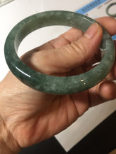 Load image into Gallery viewer, 61.2mm certified type A 100% Natural oily dark green gray black with flying snow Jadeite jade bangle PC208-7672
