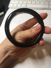 Load image into Gallery viewer, 62mm 100% Natural dark green/black meteorite Stellar Night sky nephrite bangle HT120-1016

