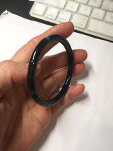 Load image into Gallery viewer, 51.9mm certified Type A 100% Natural dark green/black/gray Guatemala slim round cut Jadeite bangle PH181-2446
