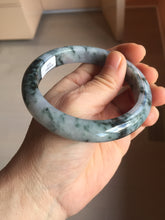 Load image into Gallery viewer, 60.2mm Certified Type A 100% Natural dark green/purple/gray Snowy Pine Mountain Jadeite Jade bangle PF29-1212
