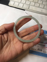 Load image into Gallery viewer, 57mm Certified Type A 100% Natural icy watery white/light green flat slim Jadeite Jade bangle BG222-8572
