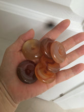 Load image into Gallery viewer, 33-34mm 100% natural icy clear red/yellow agate safety guardian donut add-on item SY26

