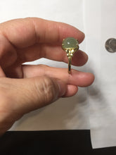 Load image into Gallery viewer, 100% Natural light green gray nephrite cabochon Jade ring (adjustable size) HE113
