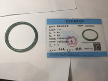 Load image into Gallery viewer, 56.5mm Certified Type A 100% Natural icy watery spring-water green/blue/gray Guatemala slim round cut Jadeite bangle PA105-5541
