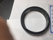 Load image into Gallery viewer, 63.9mm 100% Natural dark green/black meteorite Stellar Night sky nephrite bangle HT121-1020
