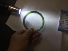 Load image into Gallery viewer, 61.2mm certified type A 100% Natural oily dark green gray black with flying snow Jadeite jade bangle PC208-7672
