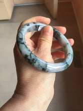 Load image into Gallery viewer, 60.2mm Certified Type A 100% Natural dark green/purple/gray Snowy Pine Mountain Jadeite Jade bangle PF29-1212
