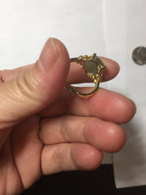 Load image into Gallery viewer, 100% Natural light green gray nephrite cabochon Jade ring (adjustable size) HE113
