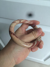 Load image into Gallery viewer, 61mm 100% natural red/pink/ round cut red jasper stone bangle CB73
