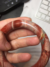 Load image into Gallery viewer, 58.3mm 100% natural red jasper stone(红碧玉,鸡血石) round cut bangle SY117
