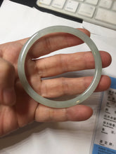Load image into Gallery viewer, 57mm Certified Type A 100% Natural icy watery white/light green flat slim Jadeite Jade bangle BG222-8572
