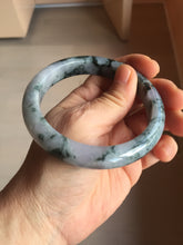 Load image into Gallery viewer, 60.5mm Certified Type A 100% Natural dark green/purple/gray Snowy Pine Mountain Jadeite Jade bangle PF28-1214
