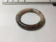 Load image into Gallery viewer, 53.2mm 100% natural pink/black/brown/yellow/black chubby round cut rose stone (Rhodonite) bangle SY129
