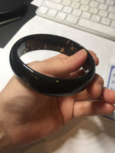 Load image into Gallery viewer, 63.9mm 100% Natural dark green/black meteorite Stellar Night sky nephrite bangle HT121-1020
