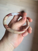 Load image into Gallery viewer, 61mm 100% natural red/pink/gray round cut red jasper stone bangle CB74
