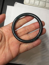 Load image into Gallery viewer, 51.9mm certified Type A 100% Natural dark green/black/gray Guatemala slim round cut Jadeite bangle PH181-2446
