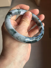Load image into Gallery viewer, 60.5mm Certified Type A 100% Natural dark green/purple/gray Snowy Pine Mountain Jadeite Jade bangle PF28-1214
