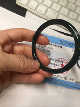 Load image into Gallery viewer, 51.9mm certified Type A 100% Natural dark green/black/gray Guatemala slim round cut Jadeite bangle PH181-2446
