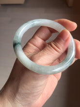 Load image into Gallery viewer, 53.4mm Certified Type A 100% Natural icy watery light green white roung cut jadeite Jade bangle AU51-8147
