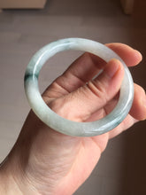 Load image into Gallery viewer, 53.4mm Certified Type A 100% Natural icy watery light green white roung cut jadeite Jade bangle AU51-8147
