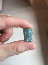 Load image into Gallery viewer, Type A 100% Natural dark green blue gray black Guatemala jadeite jade Snowflake Kitty(雪花猫) pendant BS138 Add one item
