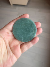 Load image into Gallery viewer, 52.5mm 100% natural blue/gray with fly snow Guatemala  jadeite jade Guanyin (观音) safe and sound pendant/worry stone/decor AA25
