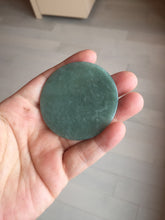 Load image into Gallery viewer, 52.5mm 100% natural blue/gray with fly snow Guatemala  jadeite jade Guanyin (观音) safe and sound pendant/worry stone/decor AA25
