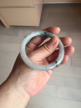 Load image into Gallery viewer, 53.4mm Certified Type A 100% Natural icy watery light green white roung cut jadeite Jade bangle AU51-8147
