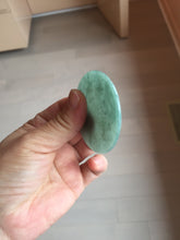 Load image into Gallery viewer, 52.5mm 100% natural blue/gray with fly snow Guatemala  jadeite jade Guanyin (观音) safe and sound pendant/worry stone/decor AA25

