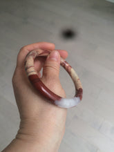 Load image into Gallery viewer, 61mm 100% natural red/pink/gray round cut red jasper stone bangle CB74
