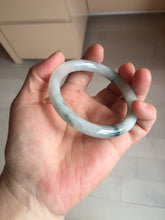 Load image into Gallery viewer, 53.4mm Certified Type A 100% Natural icy watery light green white roung cut jadeite Jade bangle AU51-8147
