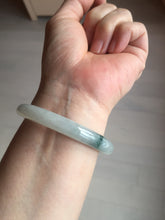 Load image into Gallery viewer, 53.4mm Certified Type A 100% Natural icy watery light green white roung cut jadeite Jade bangle AU51-8147

