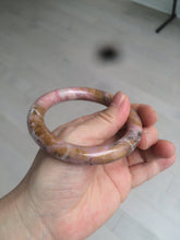 Load image into Gallery viewer, 56mm 100% natural red/pink/black/gray/brown round cut rose stone (Rhodonite) bangle SY24

