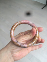 Load image into Gallery viewer, 56mm 100% natural red/pink/black/gray/brown round cut rose stone (Rhodonite) bangle SY24
