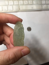 Load image into Gallery viewer, Type A 100% Natural Icy Watery Light Green gray (淡油冰)Jadeite Jade Greatest of All Time Goat Pendant PC229
